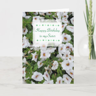 Happy Birthday Sister Custom Card Pretty Flowers