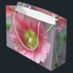 Happy Birthday Sister Flowered Gift Bag<br><div class="desc">Designer gift bag for your sister,  with a large pink coral floral pattern. Personalise the text for any special person,  or occasion.</div>