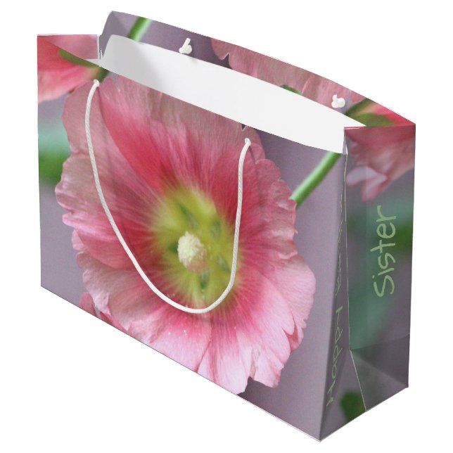 Happy Birthday Sister Flowered Gift Bag (Back Angled)