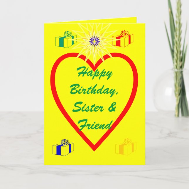 Happy Birthday, Sister & Friend Card (Front)