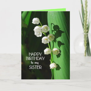 Happy Birthday Sister Lily of the Valley Card