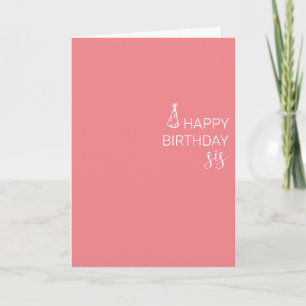 Happy Birthday Sister minimalistic Simple  Card