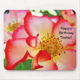 Happy Birthday Sister! mousepad Rose Flowers