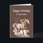Happy Birthday Sister Ride Horses Quote Card<br><div class="desc">Things You Love Happy Birthday Sister for those who love horseback riding</div>