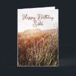 Happy Birthday Sister - Rustic Birthday Card<br><div class="desc">Custom birthday card featuring rustic sunset photo with "Happy Birthday Sister" in script typography. Coloured interior and back. Also available for Instant Download to easily share with friends and family.</div>