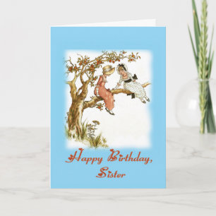 Happy Birthday Sister, Vintage Card