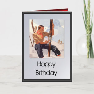 Happy Birthday - Ski time Card