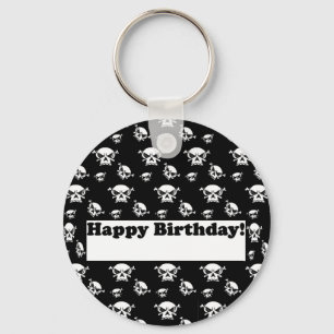 Happy Birthday Skulls Template Key Ring
