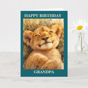 Happy Birthday Sleepy Lion Card, Card