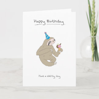 Happy Birthday - Sloth Card