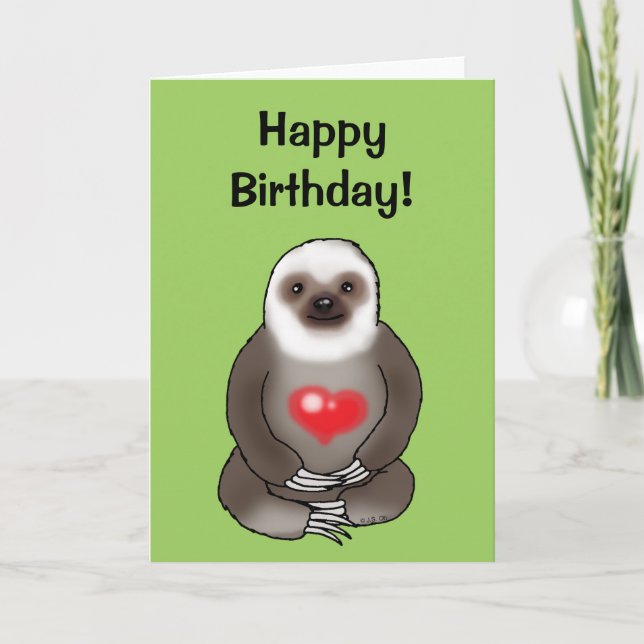 Happy birthday! (sloth) card (Front)