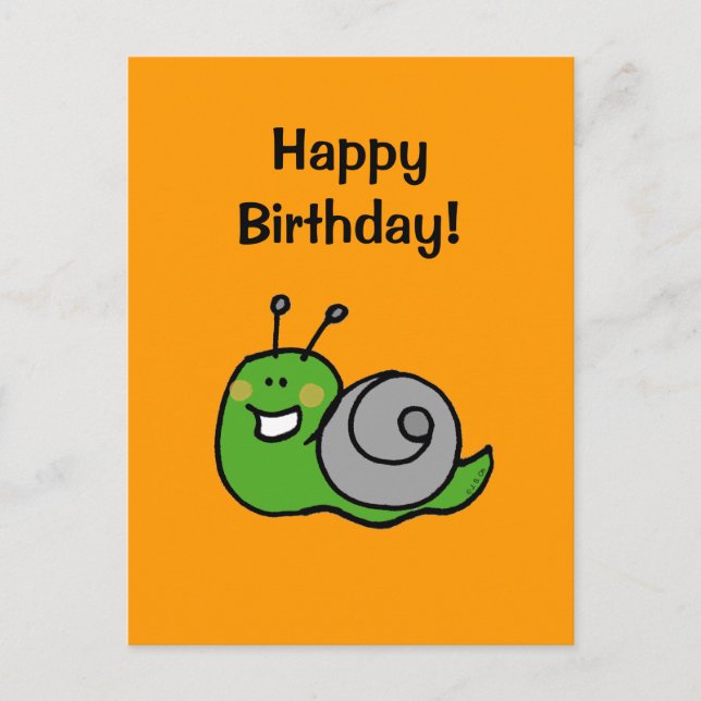 Happy Birthday! (snail) Postcard (Front)