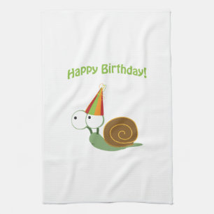 Happy Birthday! Snail Tea Towel