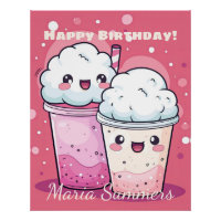 Happy Birthday Snow Cream Ice-cream Kawaii Cute