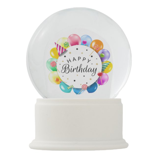 Happy Birthday Snow Globe (Front)