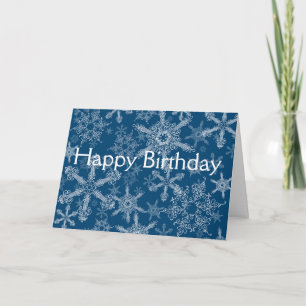 Happy Birthday snowflakes Holiday Card