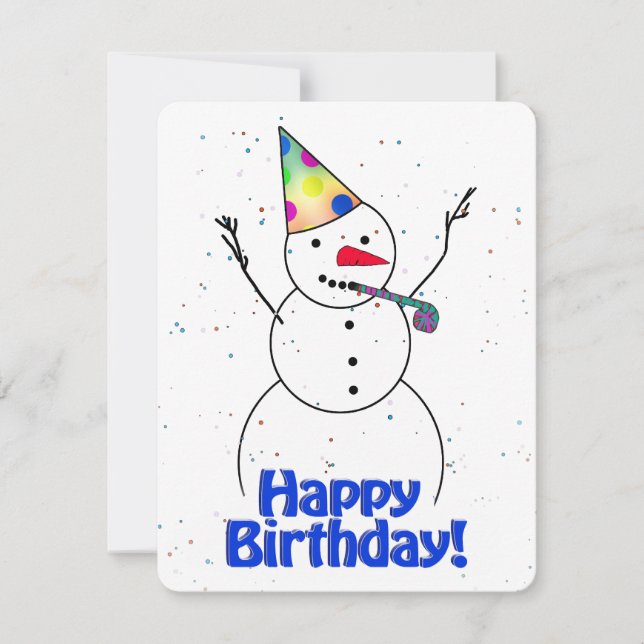 Happy Birthday  Snowman Invitation (Front)