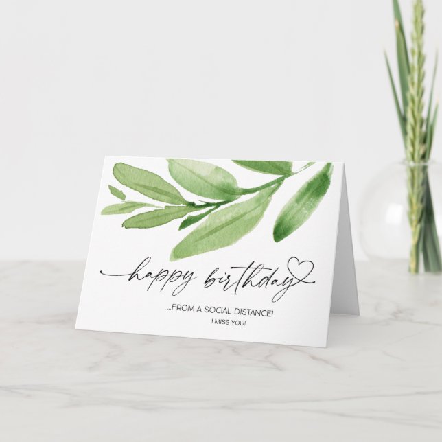 Happy Birthday Social Distance Quarantine Covid Card (Front)