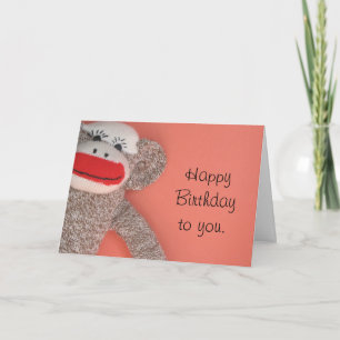 Happy Birthday Sock Monkey Card