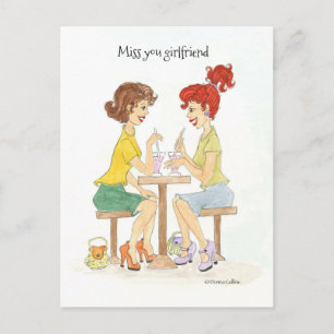 Happy Birthday Soda Girls Postcard