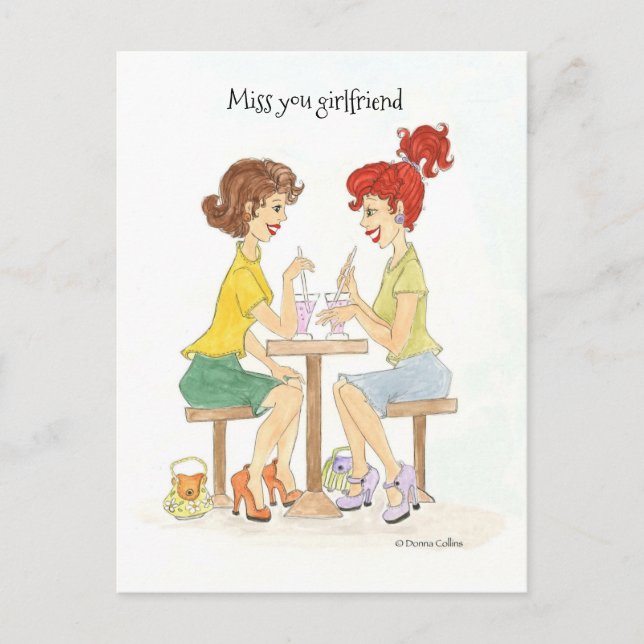 Happy Birthday Soda Girls Postcard (Front)