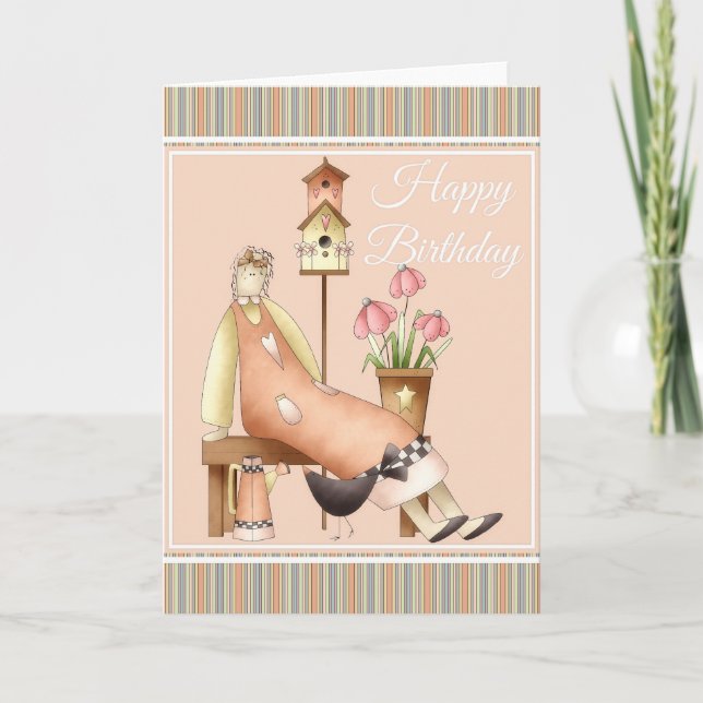 Happy Birthday Soft Prim Greeting Card (Front)