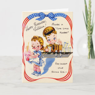 Happy Birthday Soldier Vintage Card