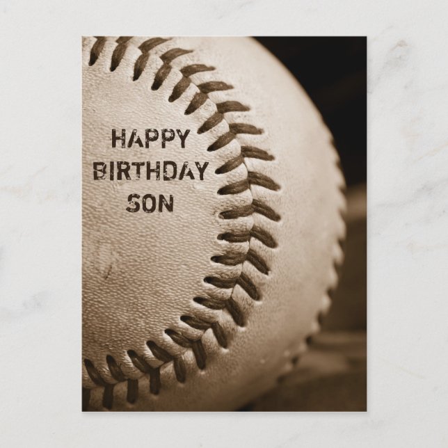 Happy Birthday Son Baseball Postcard (Front)