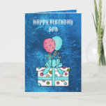 HAPPY BIRTHDAY SON card<br><div class="desc">fun Birthday card design by Cheryl seslar at www.digiwebstudio.com back by Granny</div>