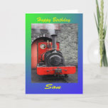 Happy Birthday Son Card<br><div class="desc">small red steam engine to wish your son happy birthday.</div>