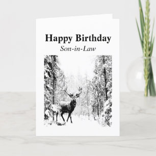 Happy Birthday Son-in-Law Vintage Stag, Deer Card
