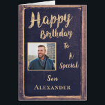 Happy Birthday Son Photo For Him Personalise Card<br><div class="desc">Happy Birthday Son Photo For Him Personalise Card is great to give to your Son to let him know that you appreciate him and he is special to you.  You can personalise the card by adding your son's photograph and your information.</div>