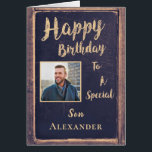 Happy Birthday Son Photo For Him Personalise Card<br><div class="desc">Happy Birthday Son Photo For Him Personalise Card is great to give to your Son to let him know that you appreciate him and he is special to you.  You can personalise the card by adding your son's photograph and your information.</div>