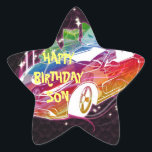 Happy Birthday Son star sticker<br><div class="desc">Happy Birthday star sticker</div>