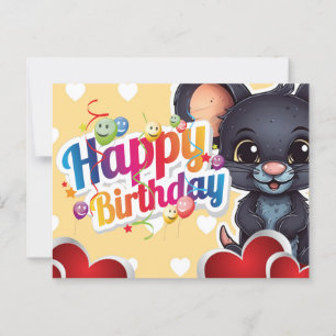 Happy birthday! souris postcard