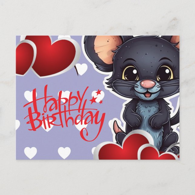 Happy birthday! souris postcard (Front)