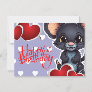Happy birthday! souris postcard