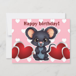 Happy birthday! souris postcard