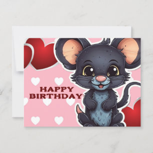 Happy birthday! souris postcard