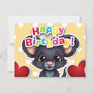Happy birthday! souris postcard