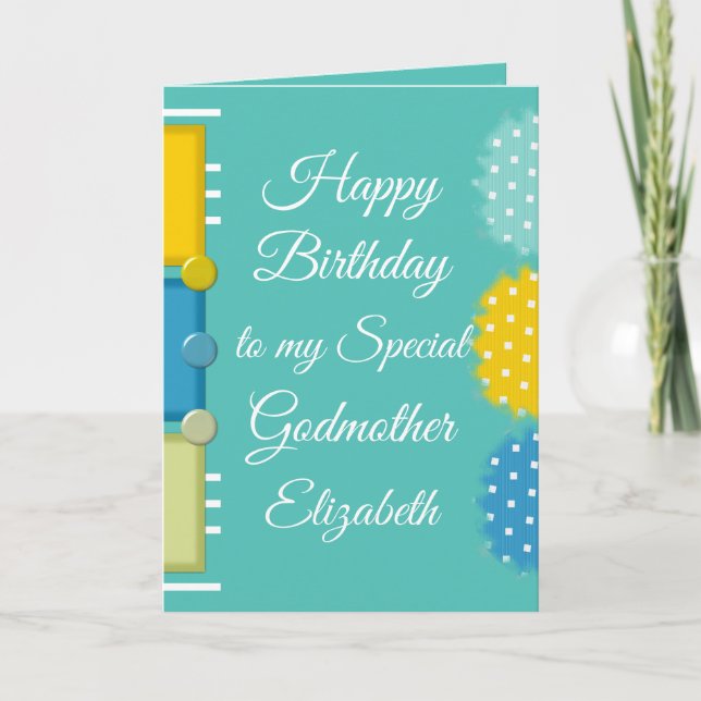 Happy Birthday special Godmother green Card (Front)