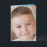 Happy Birthday special Grandson blue photo Card<br><div class="desc">Replace the photo on the front.
Add your message inside.
Happy Birthday special Grandson.
Inside designed in blue and white.</div>