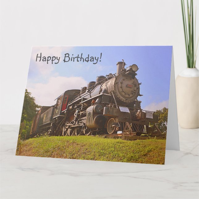 Happy Birthday Special Steam Train Card (Front)
