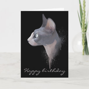 Happy birthday sphynx card