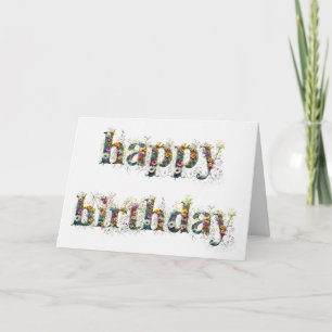 Happy Birthday Sprays of Wildflowers Card