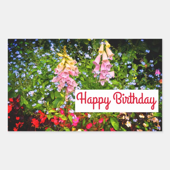 Happy Birthday Spring Flowers #7-2 Stickers (Front)
