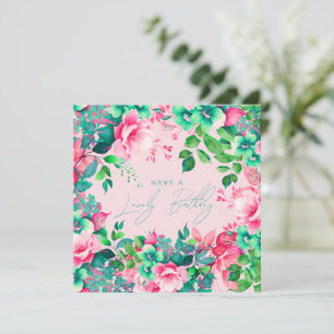 Happy Birthday Spring Summer Garden Floral Blush Card