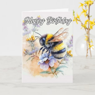 Happy Birthday   Springtime Bumblebee Card