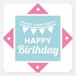 Happy Birthday  Square Sticker