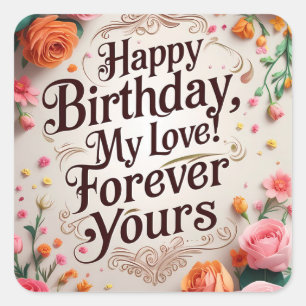 happy birthday square sticker